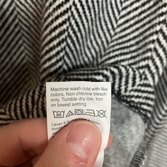 J.Crew size Small Black & White Herringbone Cowl-neck Super Soft Cozy Sweatshirt - Picture 8 of 9